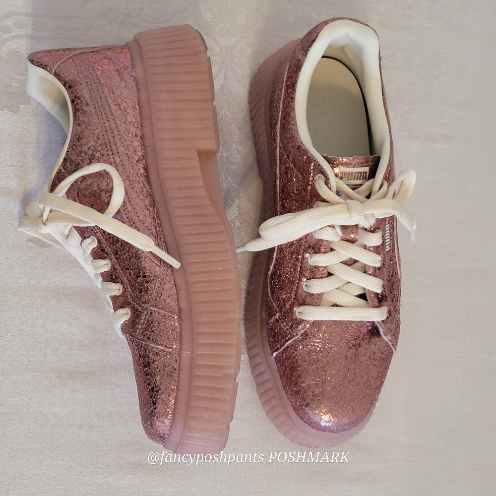 PUMA like new! Dinara Shine platform glitter sparkle sneakers trainers shoe lux - Picture 13 of 17